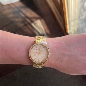 Michael Kors Gold Watch with Crystal Accents